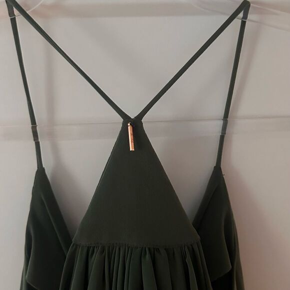 MISA Los Angeles Domino Draped Midi Dress Olive - Picture 5 of 7